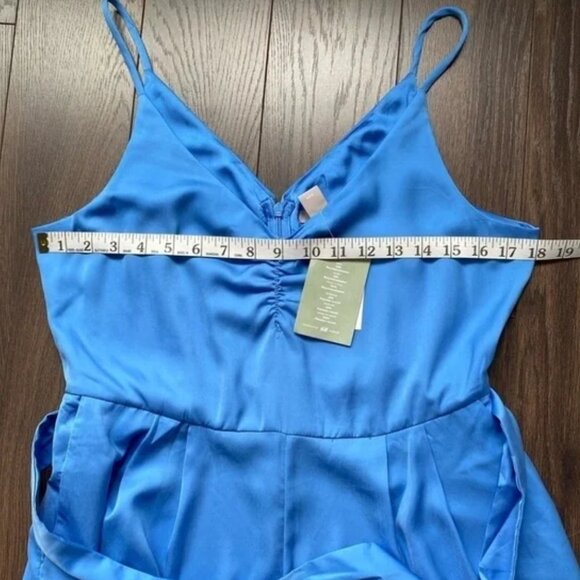 H&M Satin Effect Blue Wide Leg Jumpsuit - Picture 13 of 17